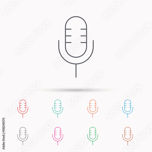 Retro microphone icon. Karaoke sign.