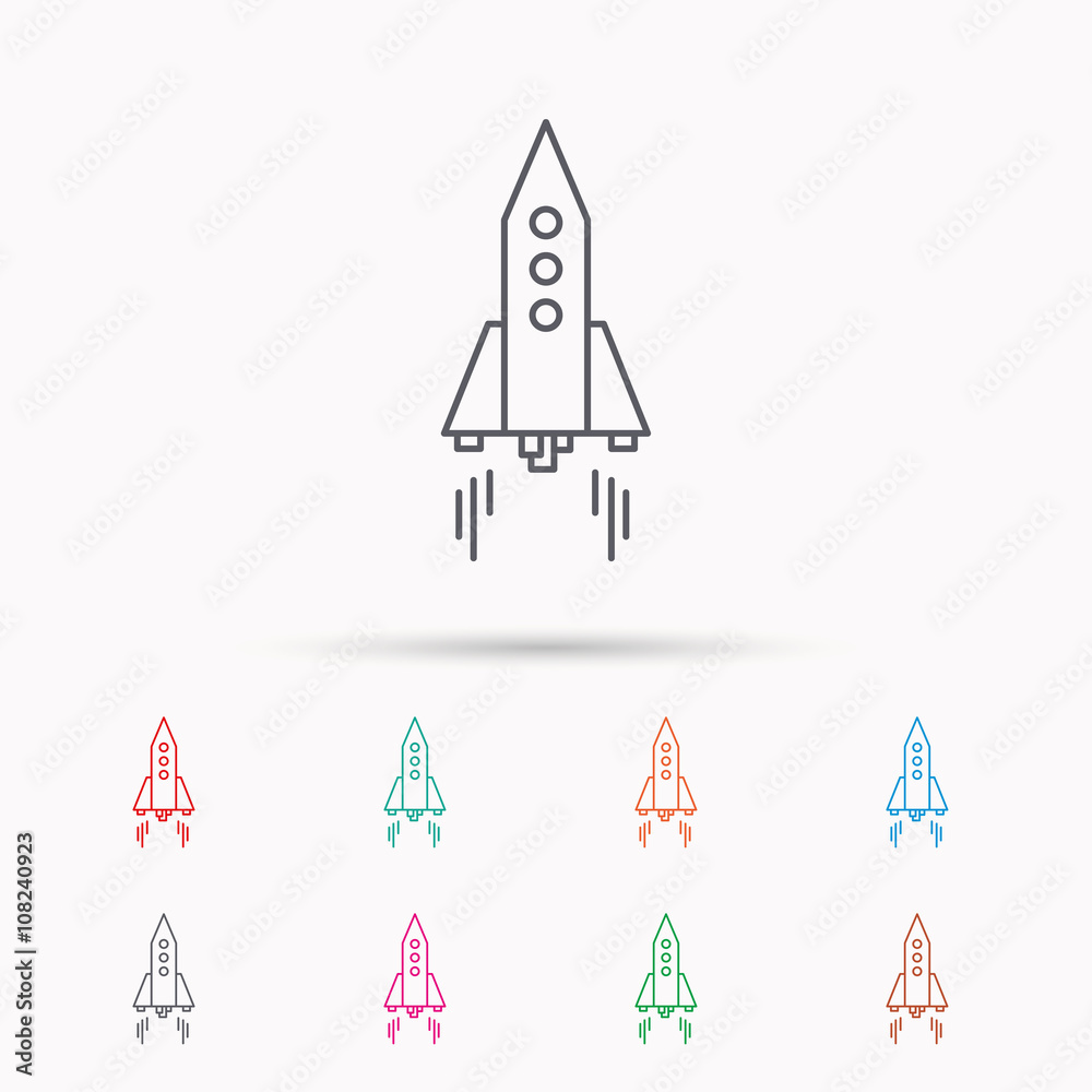 Rocket icon. Startup business sign. Rocket icon. Startup business sign.