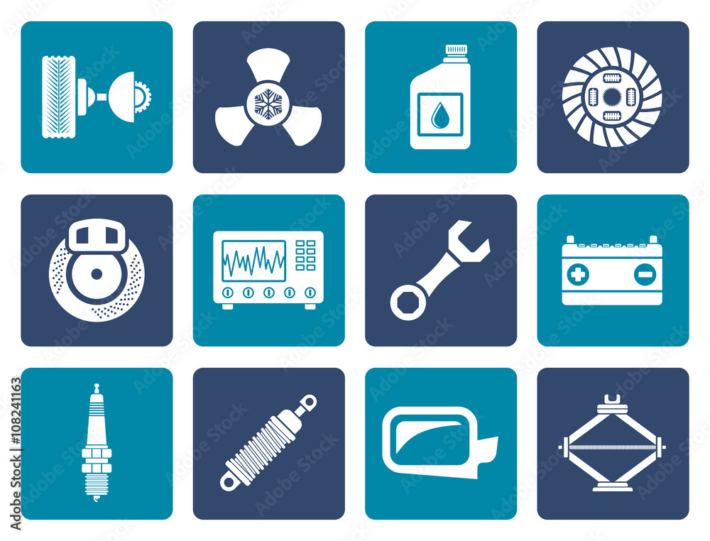 Flat Car Parts and Services icons - Vector Icon Set Flat Car Parts and Services icons - Vector Icon Set