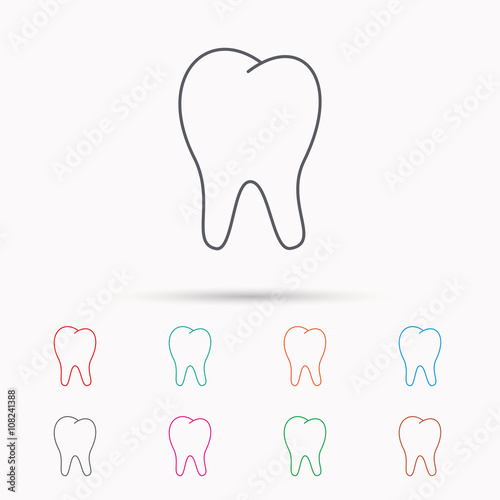Tooth icon. Stomatology sign.