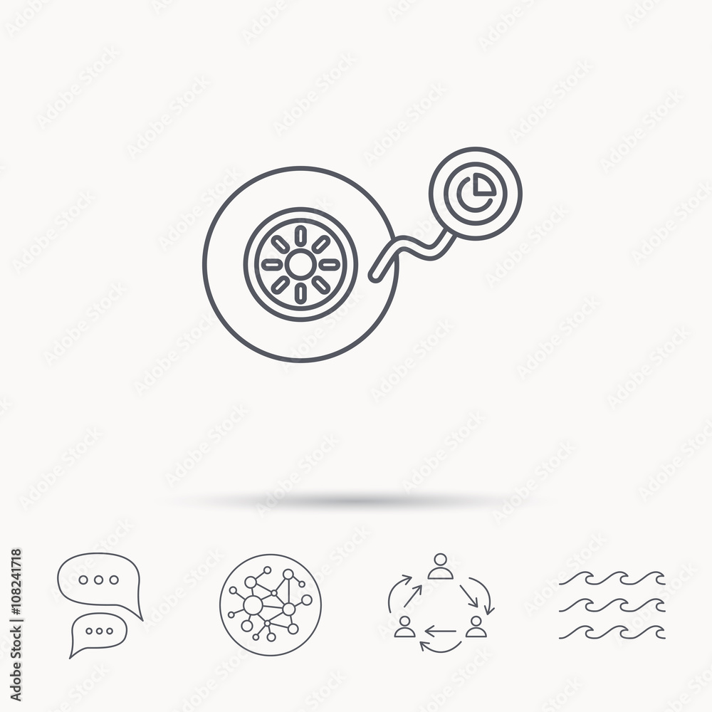 Wheel pressure icon. Tire service sign. Wheel pressure icon. Tire service sign.