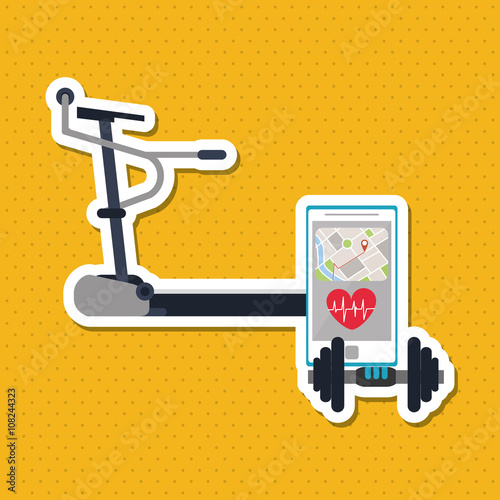 running machine icon design , vector illustration