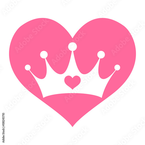 Pink princess crown heart