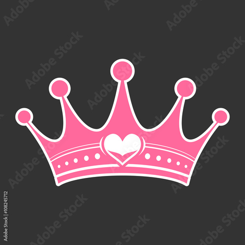 Pink princess crown heart