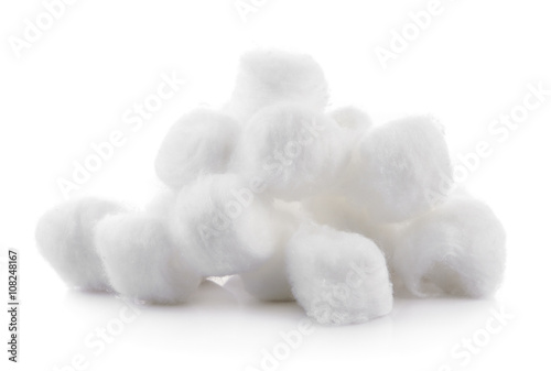 cotton on white background photo