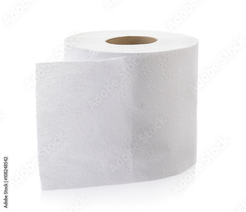 toilet paper on white background