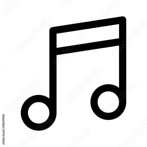 Music note or eight note line art icon for apps and websites