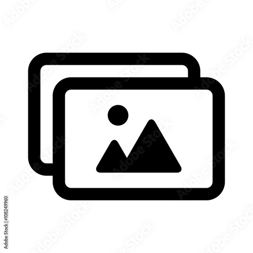 Photo album or picture collection line art icon for apps and websites