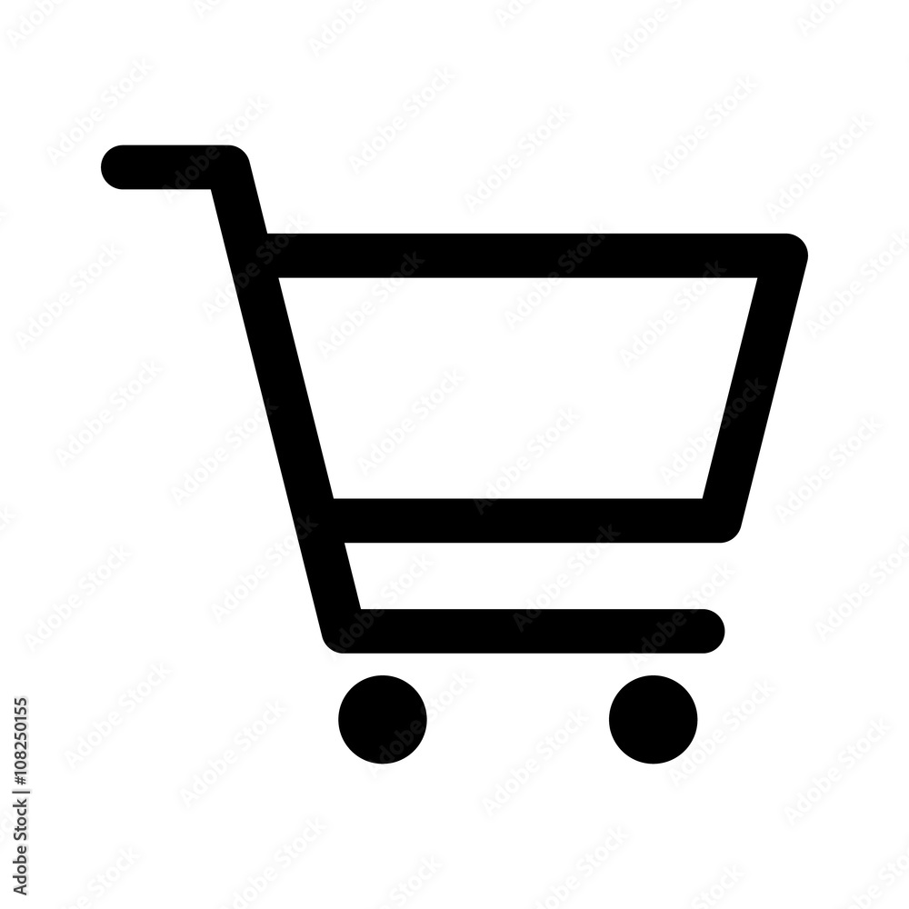 Shopping cart or trolley line art icon for apps and websites Shopping cart or trolley line art icon for apps and websites