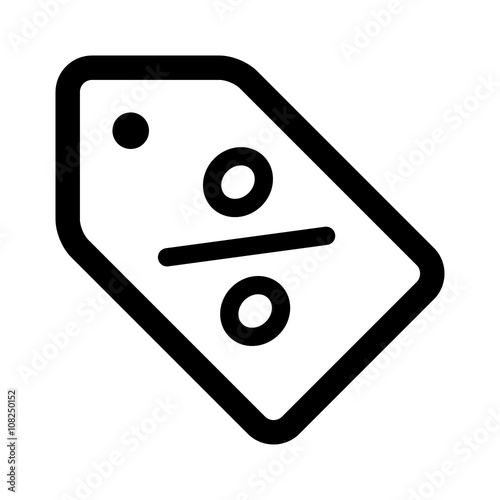 Discount sales tag with percentage sign line art icon for apps and websites