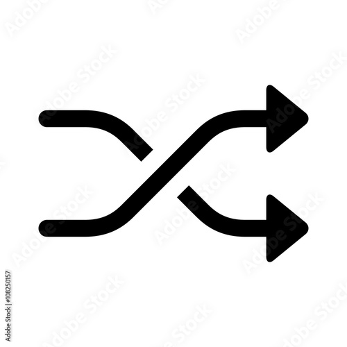 Random shuffle or randomize playlist line art icon for apps and websites