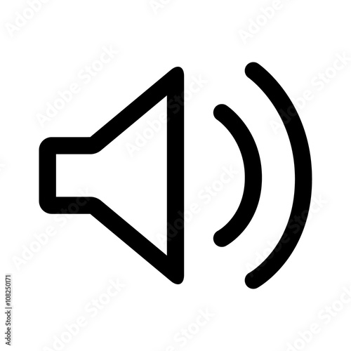 Audio speaker volume on line art icon for apps and websites