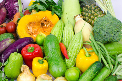 Asian vegetables background. Healthy eating