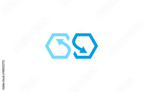 hexagon arrow infinity logo