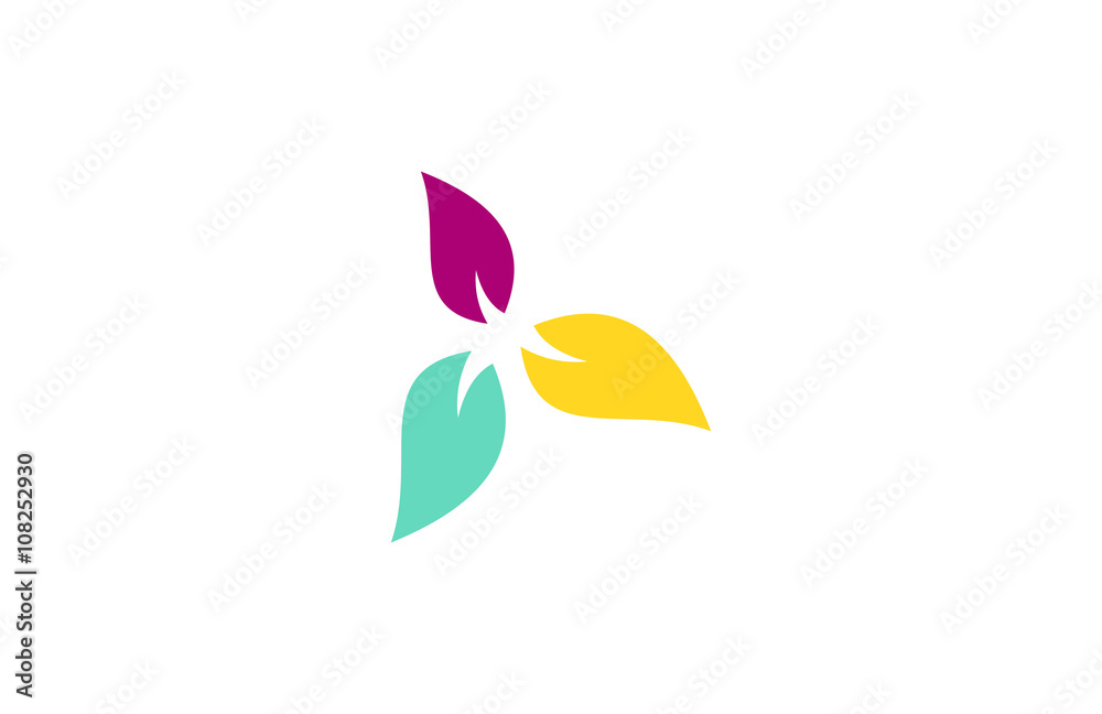 leaf colorful triangle vector logo