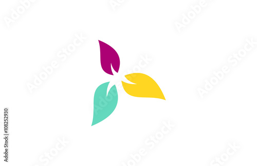 leaf colorful triangle vector logo