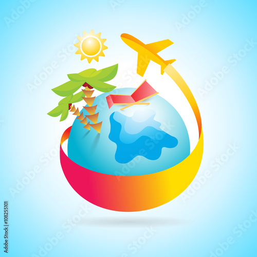 airplane flight air fly travel takeoff globe sun sea element