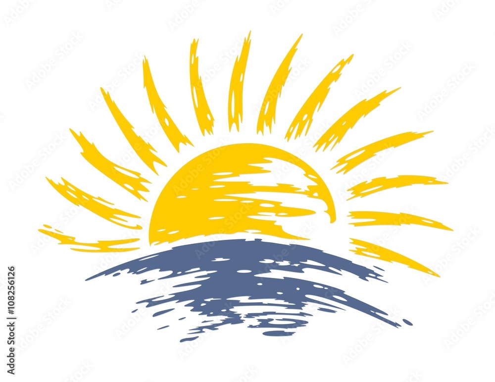 Naklejka premium słońce Świt w morzu.