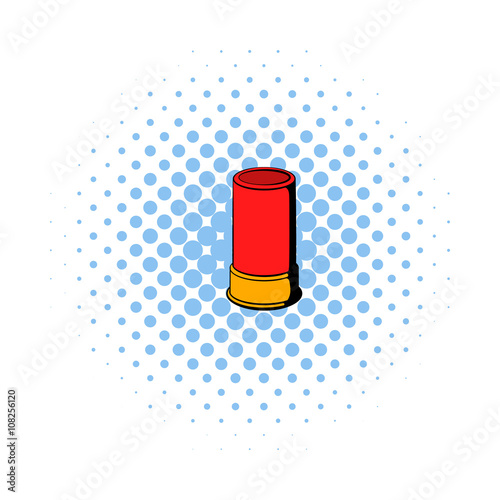 Shotgun shell icon, comics style 