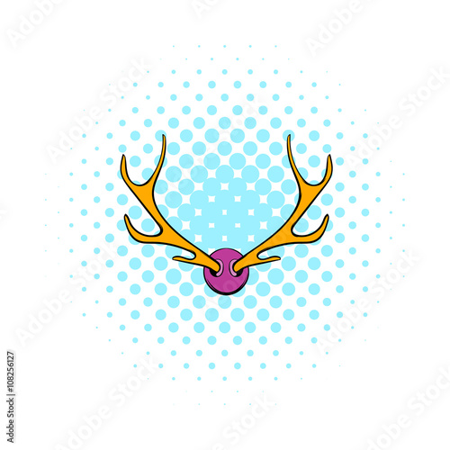 Deer head icon, comics style