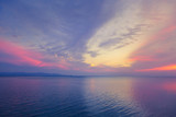 Beautiful purple sea sunset.