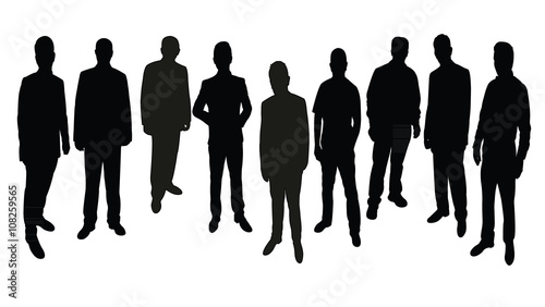 standing men silhouette vector photo
