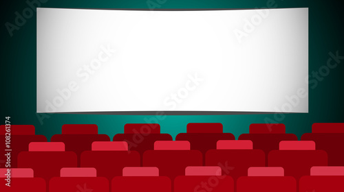 Empty Cinema Hall Screen With Copy Space 