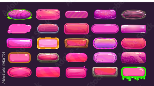 Funny cartoon pink long buttons