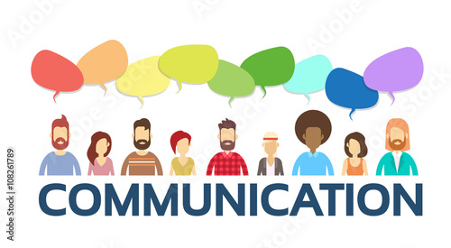 Casual People Group Chat Bubble Communication Social Network