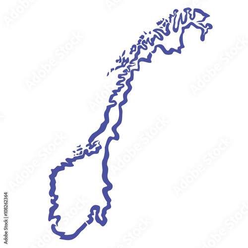 Carte Norvège, contours
