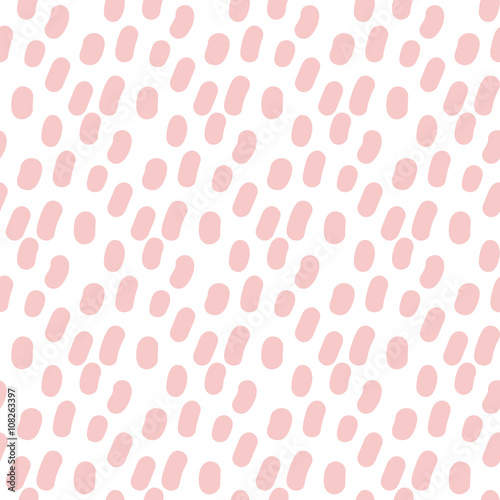 Handdrawn strokes seamless pattern in color of the year 2016. Abstract simple dotted Rose quartz pastel color.