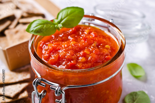 Homemade sauce of vegetables