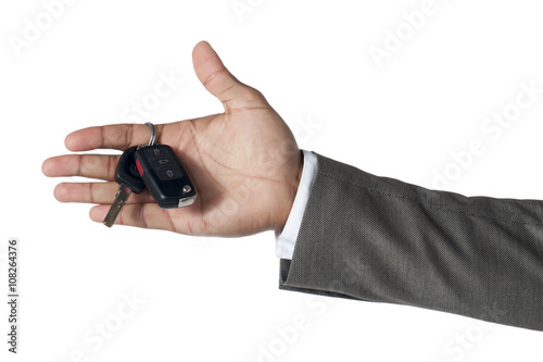 key on the hand of a businessman