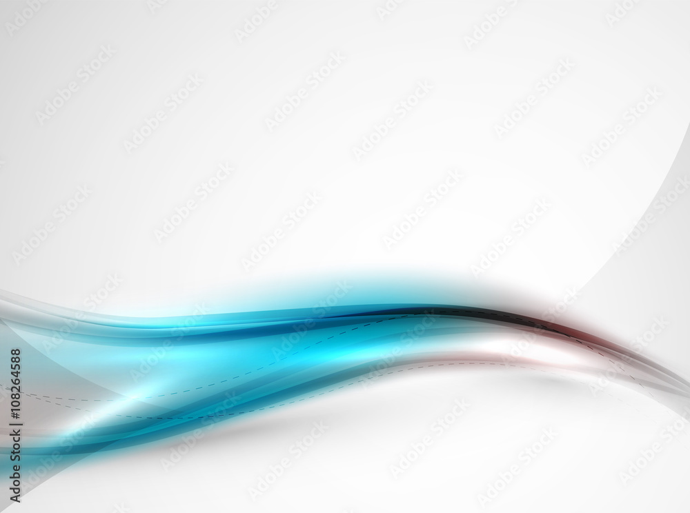 Obraz premium Szablon projektu niebieski błyszczący jedwabiu fala