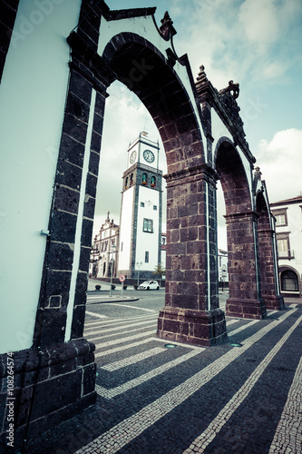 Ponta Delgada, Azores, Portugal - April 20, 2015: Portas da Cida photo
