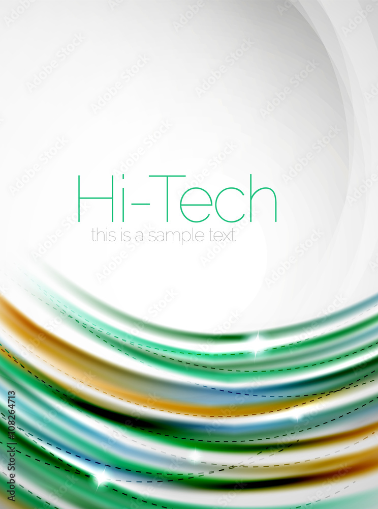 Fototapeta premium Glossy wave, coporate business brochure identity design