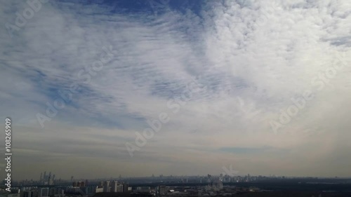 View of Moscow from the roof of a multistory building