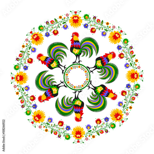 Obraz na płótnie kwiat wieś wzór koło