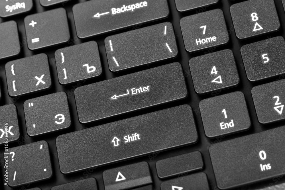 Electronic collection - laptop keyboard with key enter Electronic collection - laptop keyboard with key enter