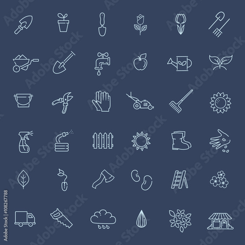 Outline icon collection - Flower and Gardening