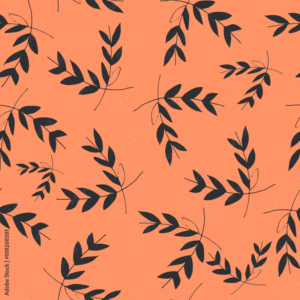 Seamless decorative template texture with green and beige leaves. Seamless stylized leaf pattern. Seamless decorative template texture with green and beige leaves. Seamless stylized leaf pattern.