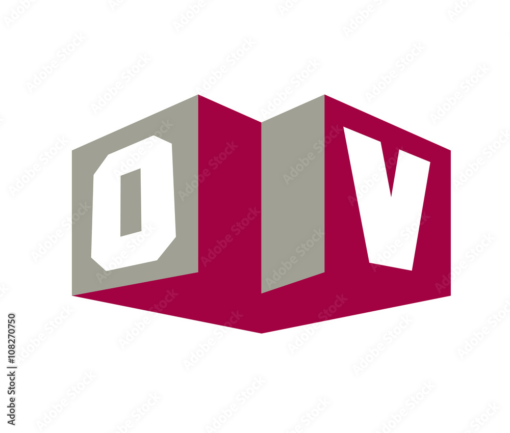 Fototapeta premium OV Initial Logo for your startup venture