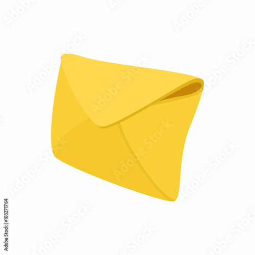 Yellow envelope icon, cartoon style
