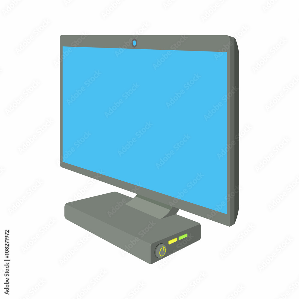 Desktop computer icon, cartoon style Desktop computer icon, cartoon style