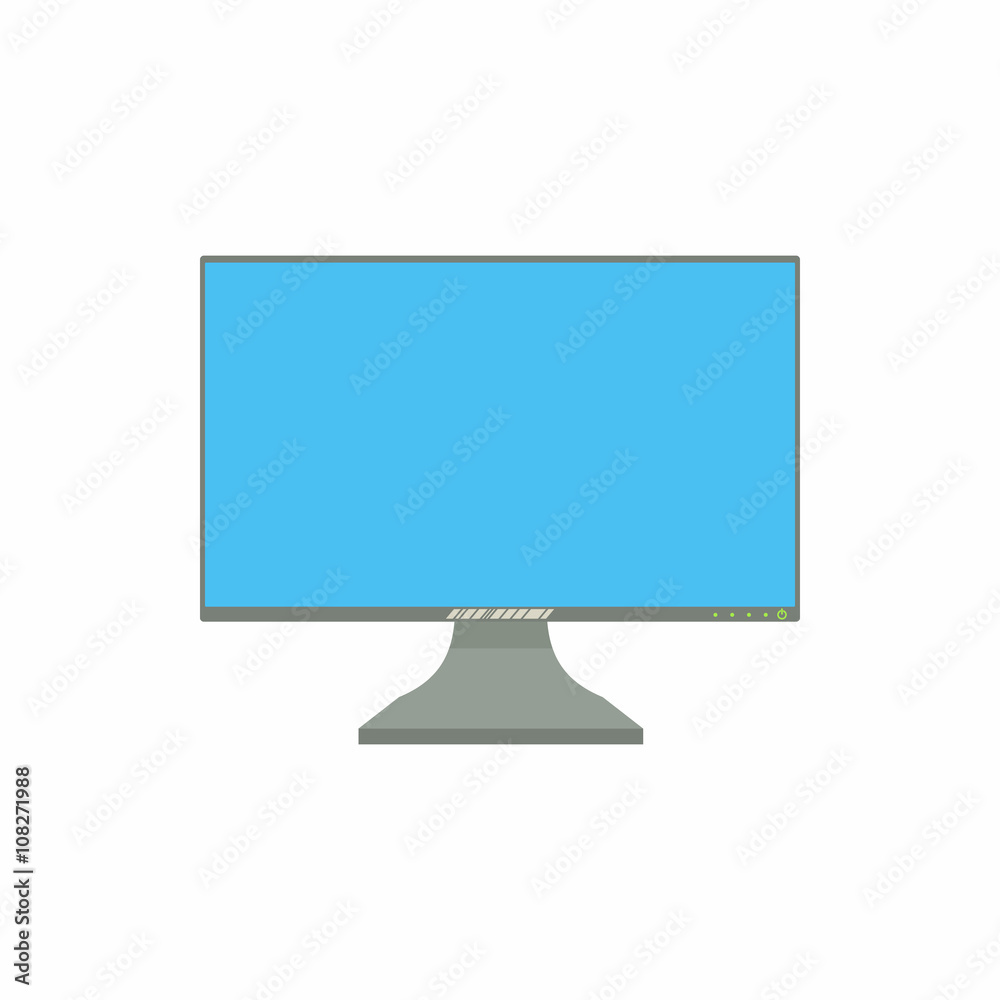 Computer monitor icon, cartoon style Computer monitor icon, cartoon style