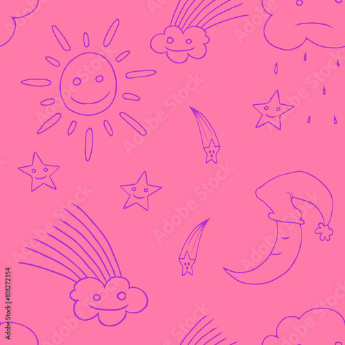 Illustration of star, sun, cloud, moon. Vector5 © veeksegal