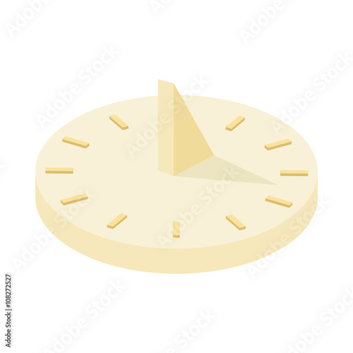 Sundial icon, cartoon style
