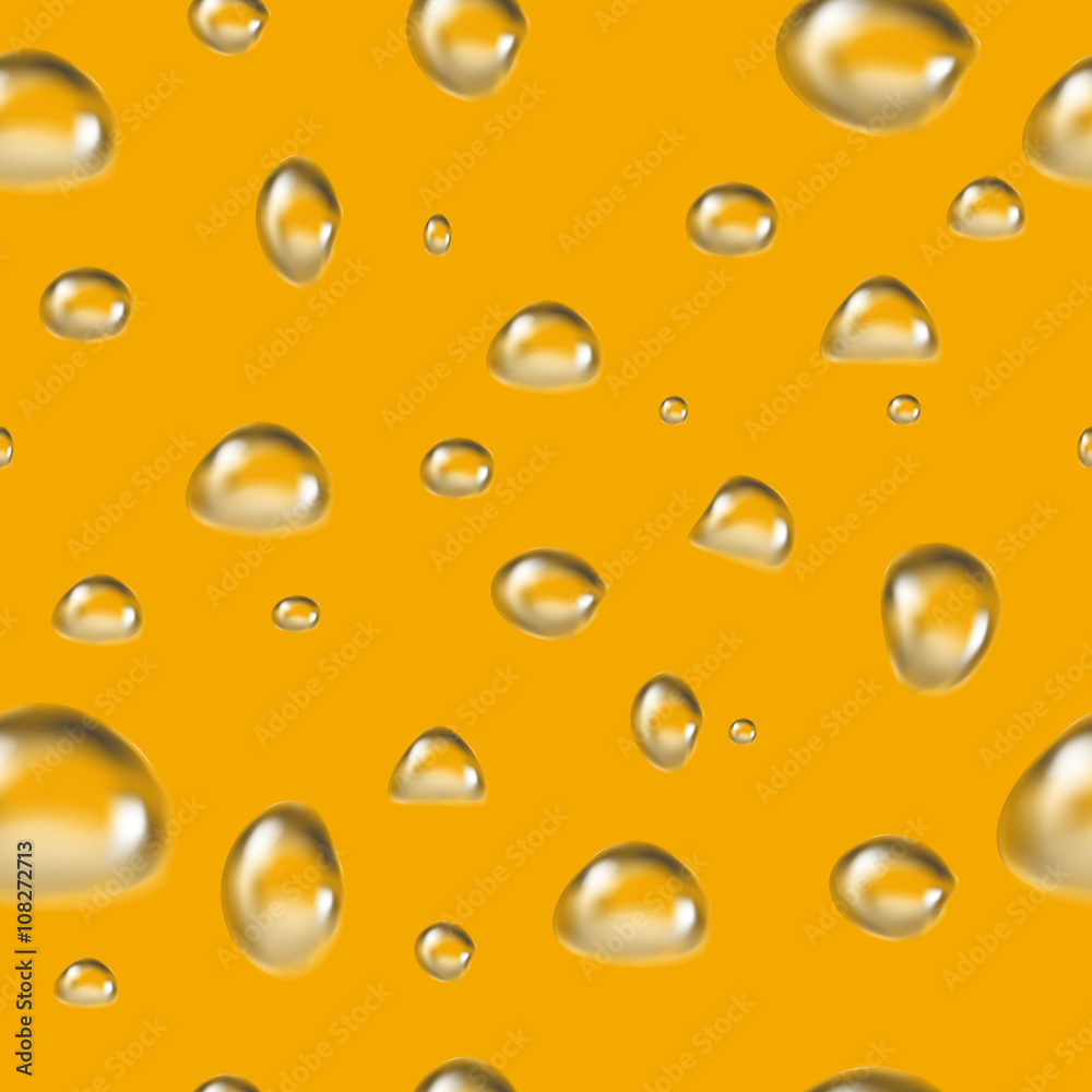 Seamless pattern with water drops on yellow Seamless pattern with water drops on yellow