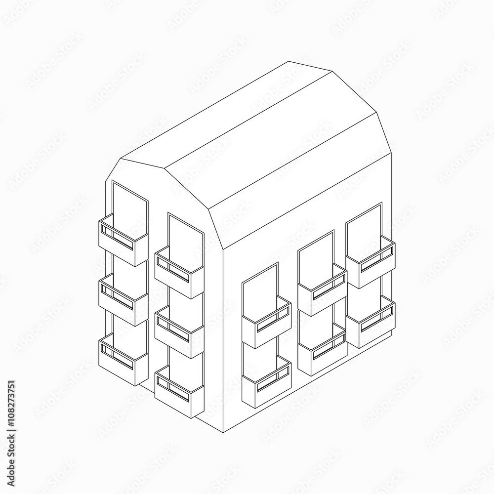 Low-rise building with balconies icon Low-rise building with balconies icon