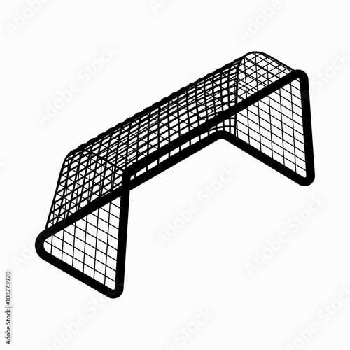 Soccer goal icon, isometric 3d style 